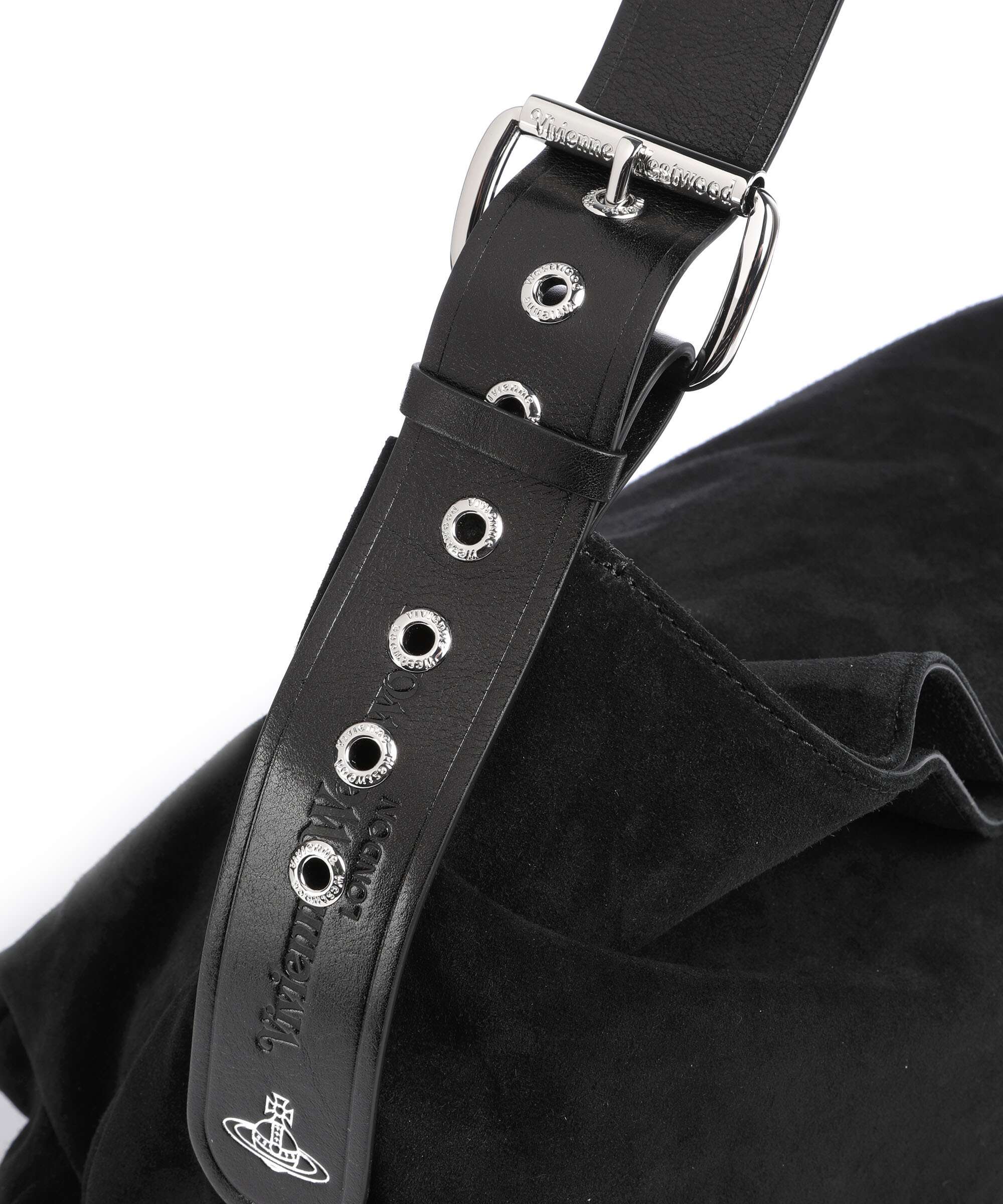 Vivienne Westwood Maxime Suede Large Hobo bag black - Image 4