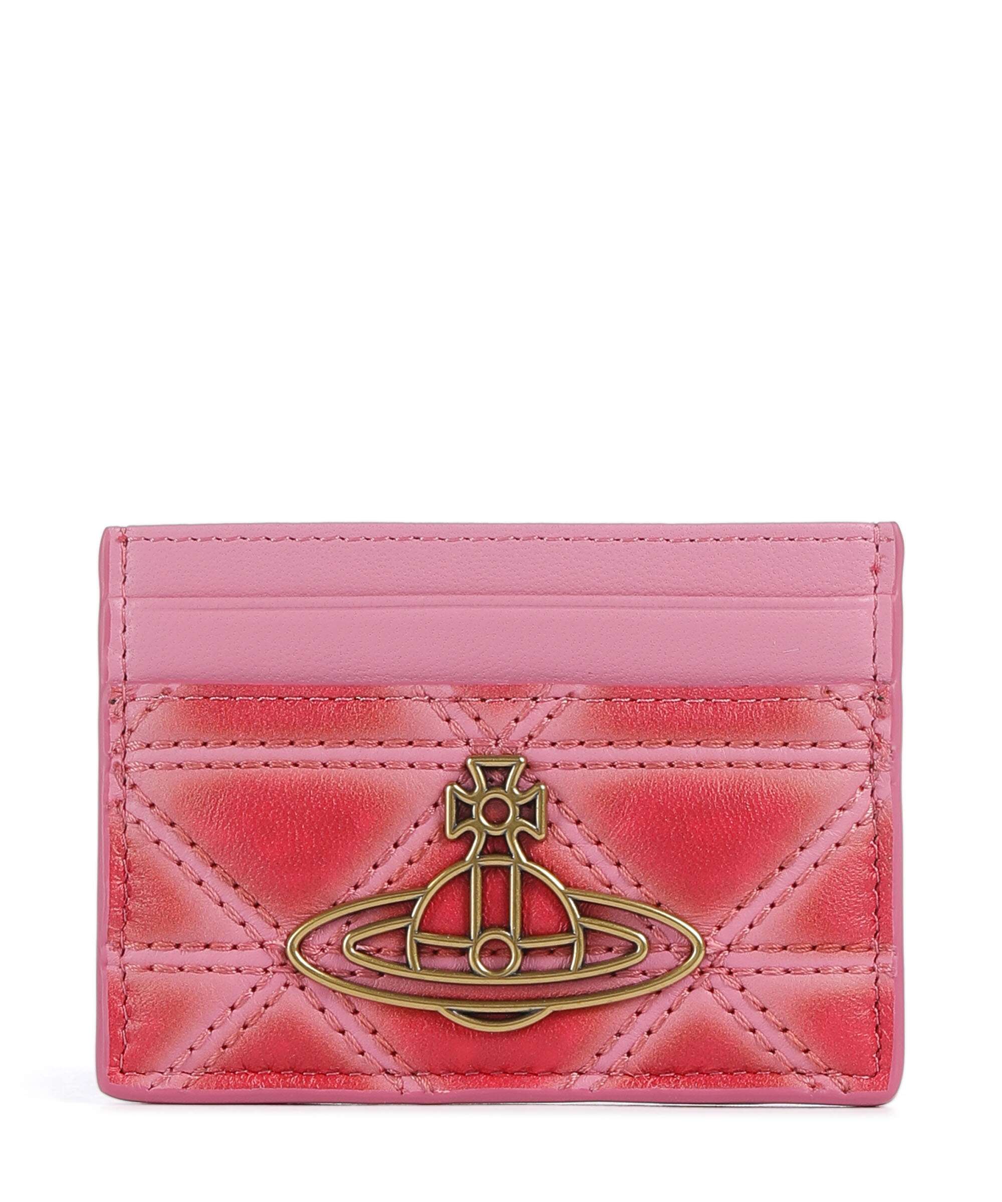Vivienne Westwood Quilted Nappa Print Credit card holder pink/red