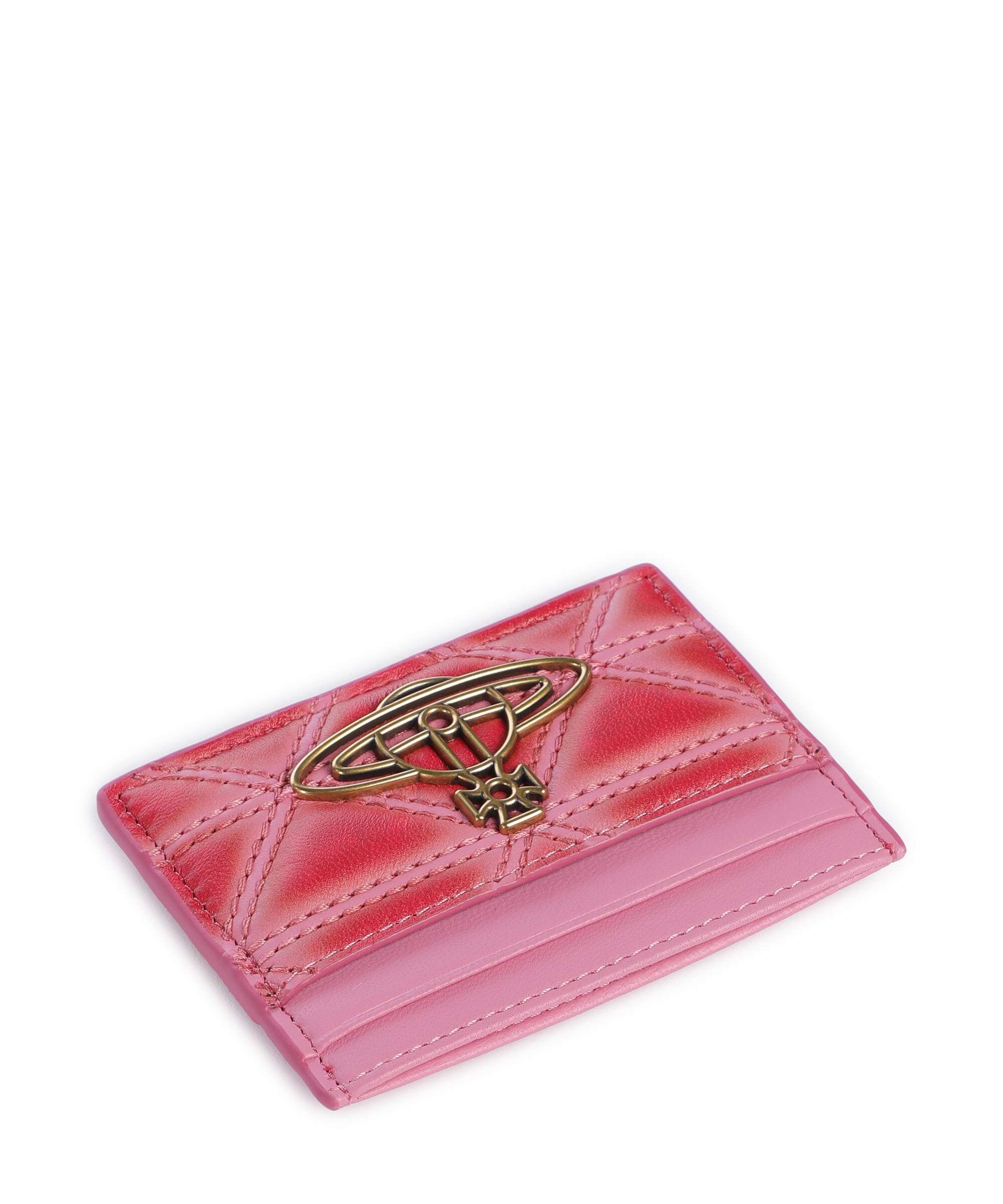Vivienne Westwood Quilted Nappa Print Credit card holder pink/red - Image 3