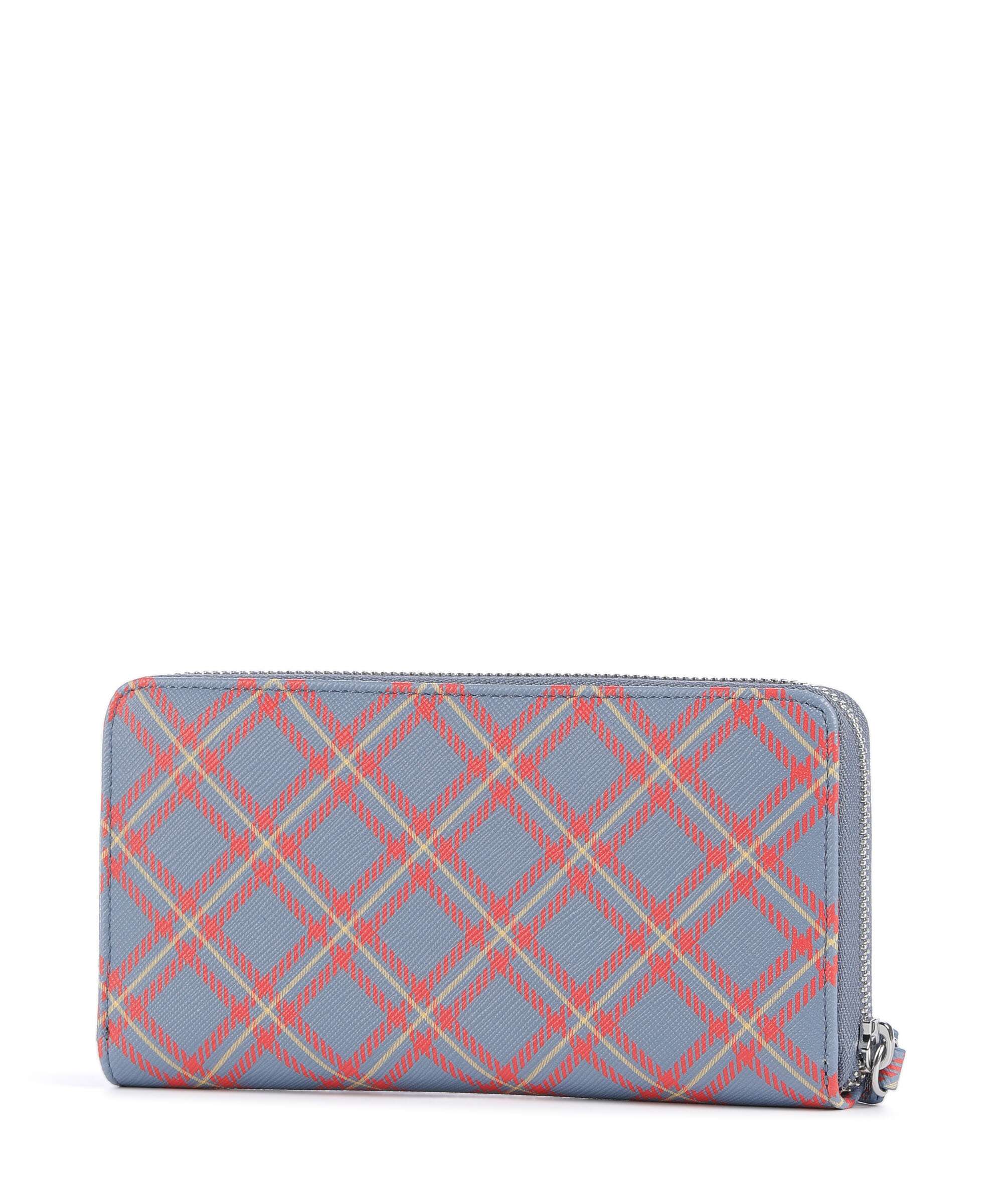 Vivienne Westwood Saffiano Printed Classic Wallet blue/orange tartan - Image 3
