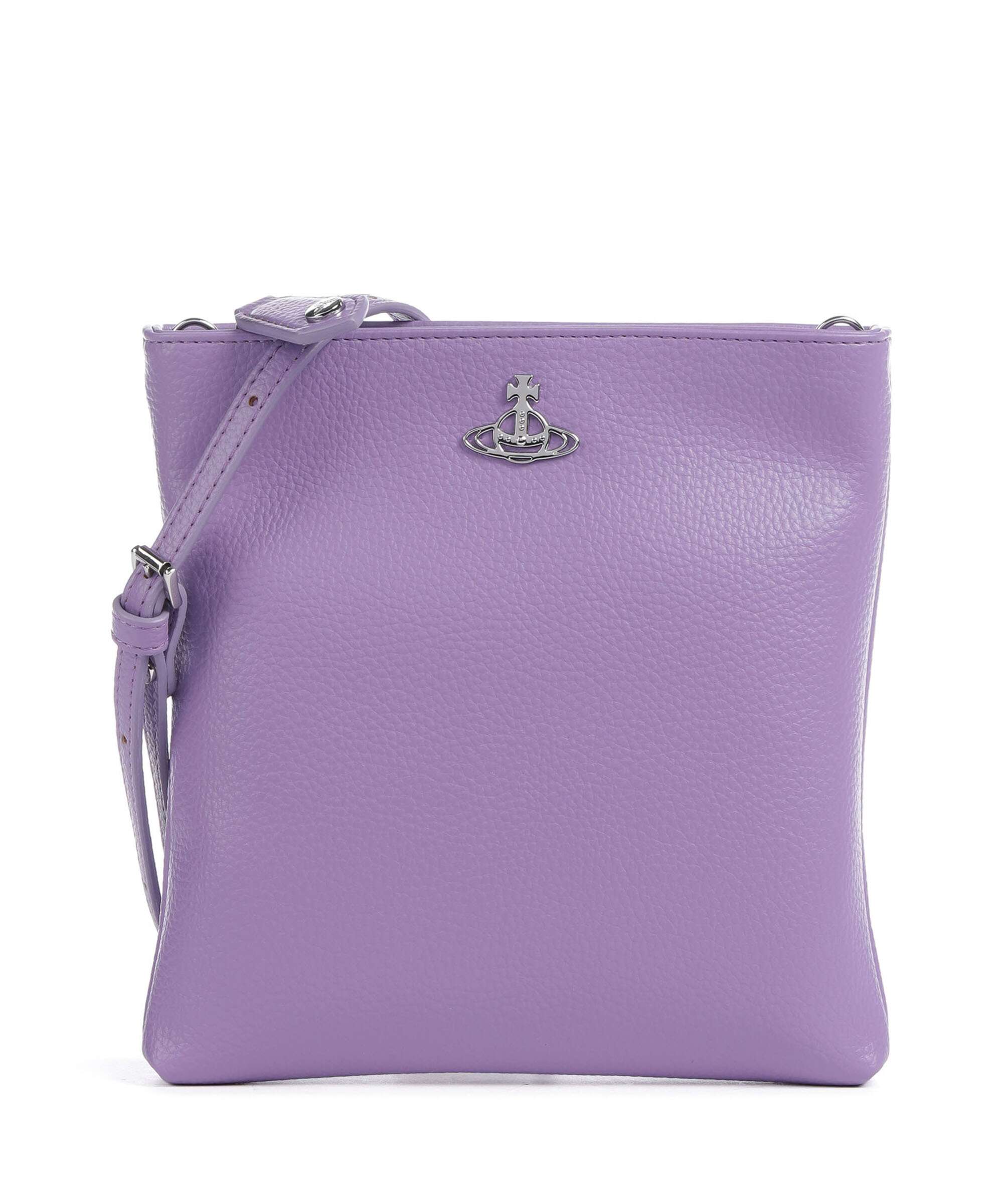Vivienne Westwood Squire Square Re-Vegan Grain Crossbody bag purple