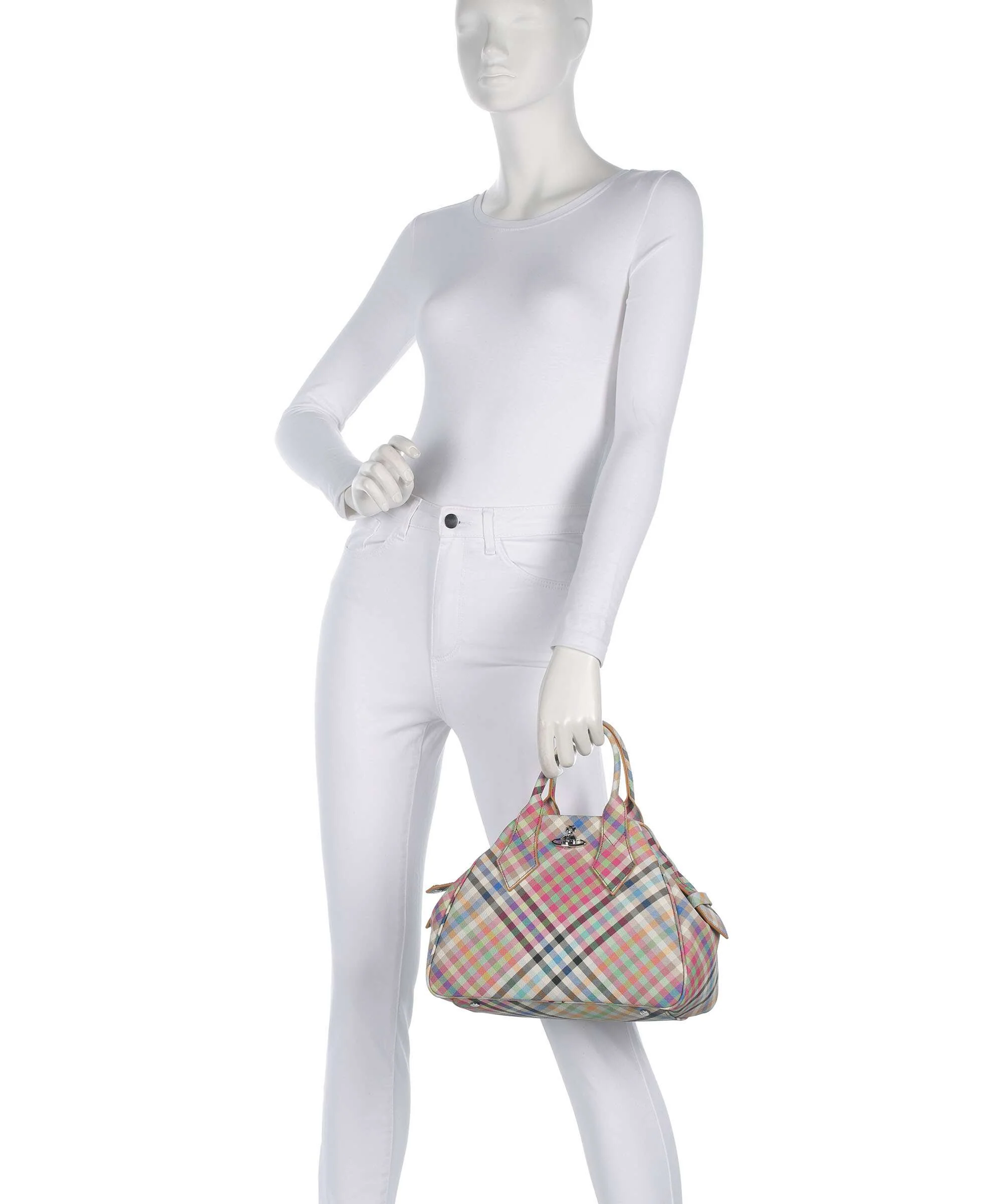 Vivienne Westwood Yasmine Buccia D'Arancia Medium Handbag heather plaid - Image 3