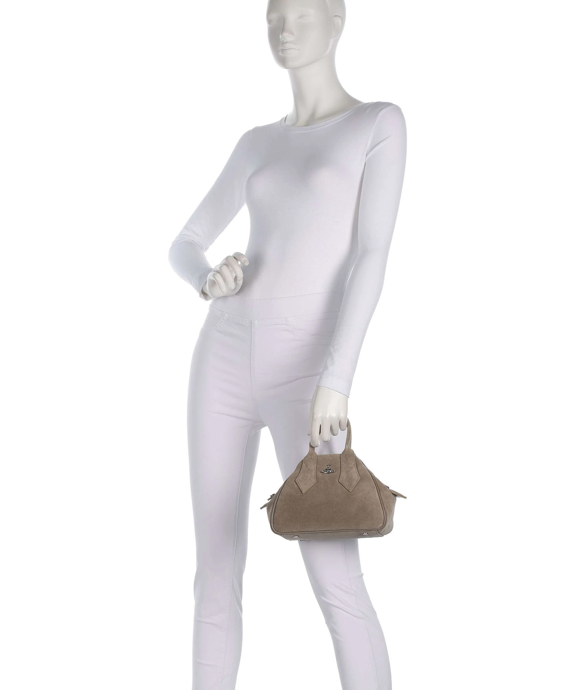 Vivienne Westwood Yasmine Suede Small Handbag stone - Image 3