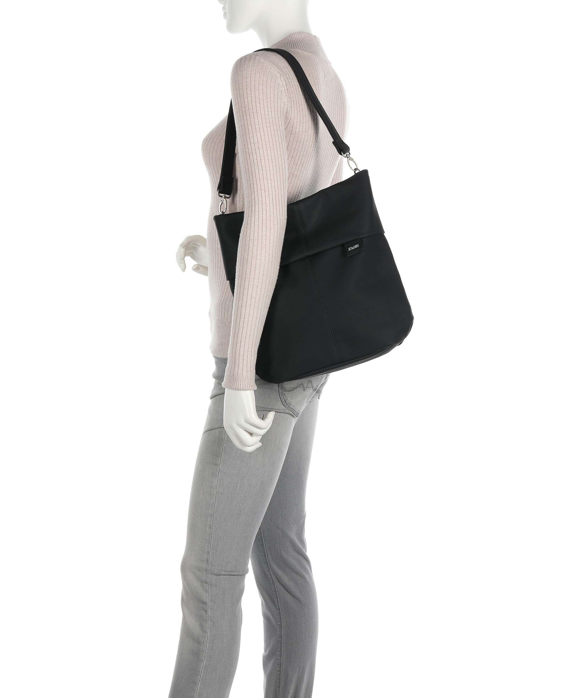 Zwei Mademoiselle.M M12 Hobo bag nubuk black - Image 3