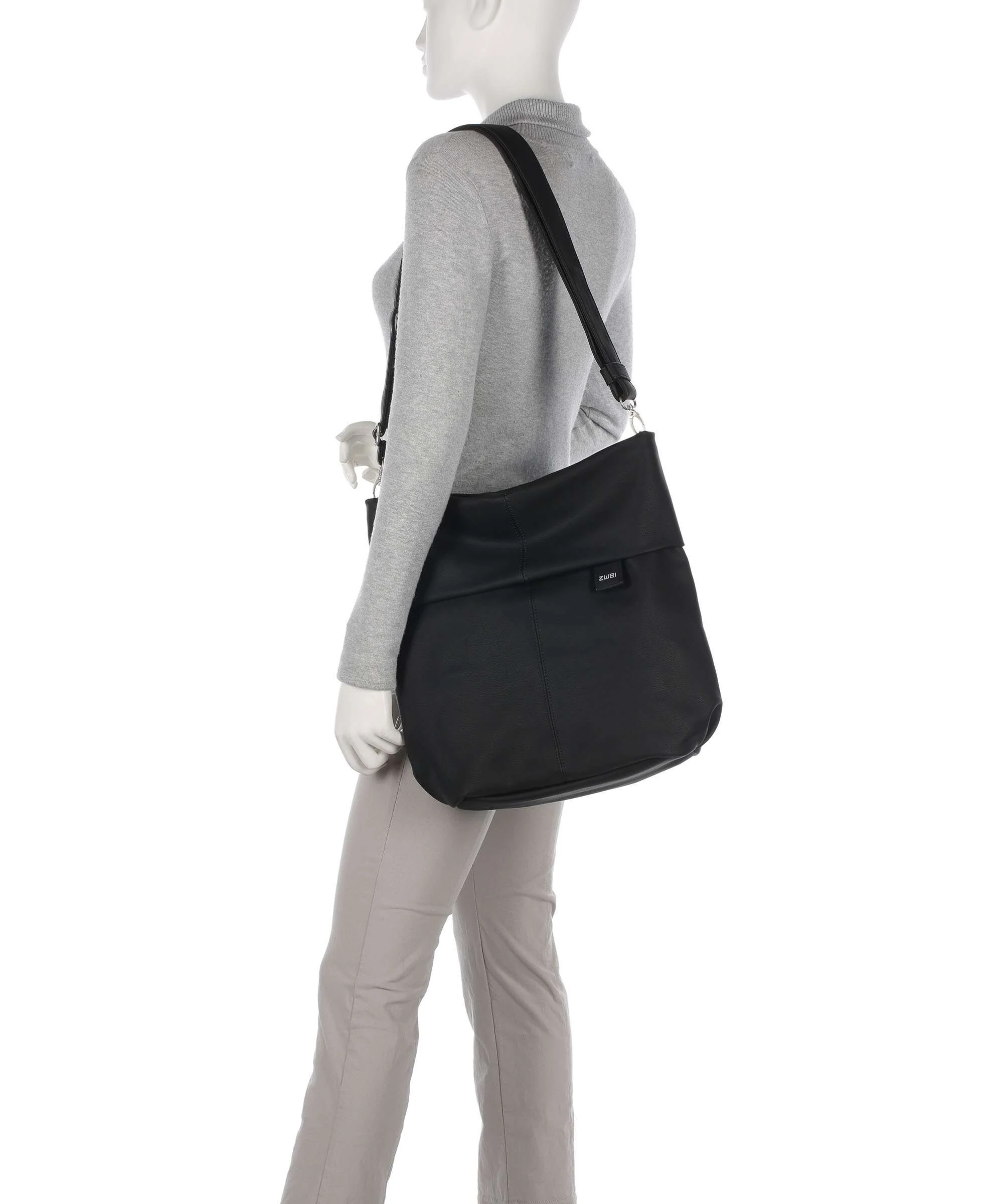 Zwei Mademoiselle.M M140 Hobo bag nubuk black - Image 3